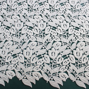 XS0881 Fashion Cotton Guipure Floral White Leafs Pattern  Embroidery Lace Fabric