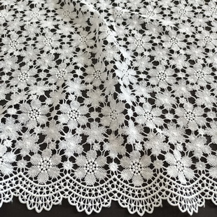 XS0908 Pure White Color Guipure Lace Embroidery Lace Fabric For Wedding