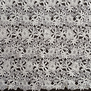 XS0931 Flower Milk Silk Threads Crochet Guipure Lace Fabric For Women Dress Trimming