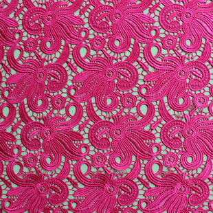 Classy Plum African Crochet Lace Guipure Embroidery Fabric