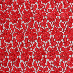 XS1383 Stylish Red Guipure Fabric Embroidered Lace Fabric For African Dress
