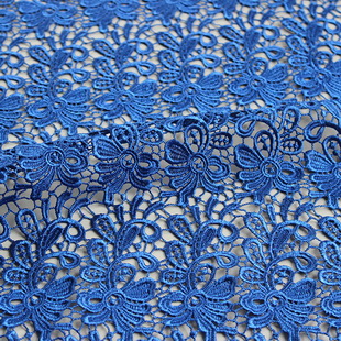 XS1387 Guangzhou Wholesale Lace Fabric Royal Blue Chemical Embroidered Lace Textile