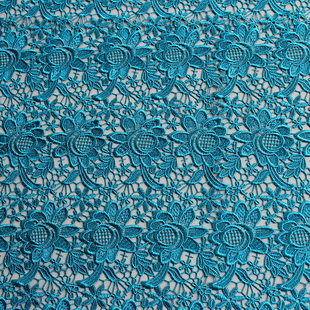 XS1393 High Fashion Haut Couture Lace Fabric Trim Fabric Turquoise Flower Lace