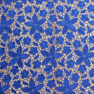 XS1494 Good Quality Royal Blue Floral Pattern African Guipure Lace Fabric From China Textile