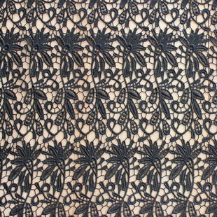 XS1508 Elegant High Quality Nigeria Guipure Chemical Lace Fabric In Black