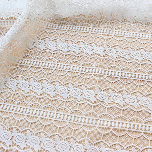 XS1513 Girls Party Dresses White Chemical Lace Nigerian Guipure Lace Fabric Wholesale