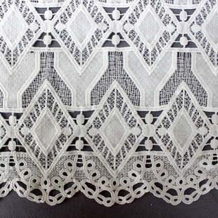 XS1561 White Heavy Embroidery Bridal Polyester Yarn Guipure African Chemical Lace Fabric