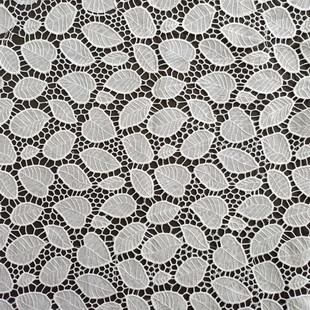 XE183 Durable Bleach Embroidered Hollow Out White Lace Fabric Chiffon Lace Fabric