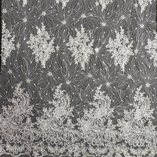 XP3952 White High Quality Embroidery Mesh Cord Lace Fabric Hot In Turkey