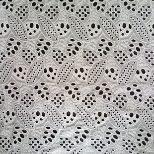 XE186 Boho Style Embroidered Eyelet Cotton Fabric Lace Fabric With Flower Embroidery Width 48 Inch
