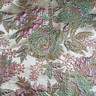 QJ9938 Floral Design Polyester Metallic Jacquard Brocade Party Cloth Jacquard Fabric