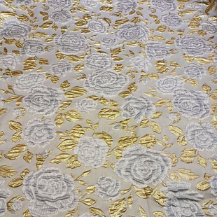 QXW541 Jacquard Lace Fabric Brocade Embroidery French Tulle Lace African Organza fabric For Nigerian Wedding Dress