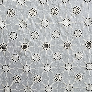 XE195 Soft Cotton Scalloped Fabric Broderie Anglaise Eyelet Cotton Fabric For Maxi Dress Boho Dress Flower Girl Dress
