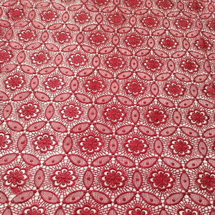 XS1716 Red Lace Web Lace Embroidery Guipure Fabric 