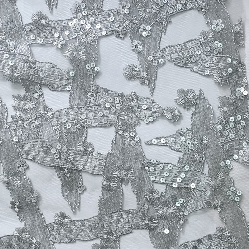 XF3050 Sequins Evening Fabric Net Embroidery Lace Fabric For Women