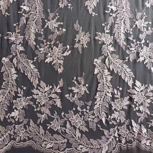 XF6076 African Dry Lace Embroidery Mesh Fabric For Maxi