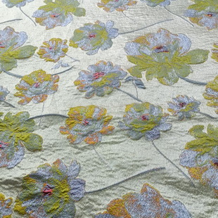 BJ033 3D Effect Flower Floral Damask Fabric Women Pants Polyester Fabric