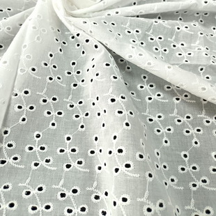 XE301 Cotton Embroidery Fabric Custom Cotton Embroidered Eyelet Fabric
