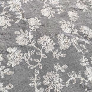 XP3983 Organza Lace Embroidery Fabric Swirl Cord Embroidery Lace