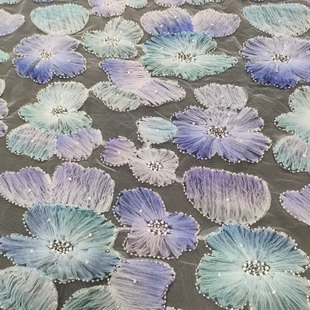 XW5296 Novel Designs Tape Embroidery Lace Fabric With Beads Bridal Fabric