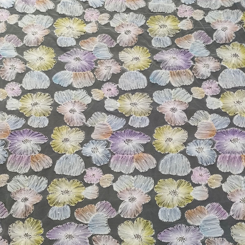 XW5296 Novel Designs Tape Embroidery Lace Fabric With Beads Bridal Fabric