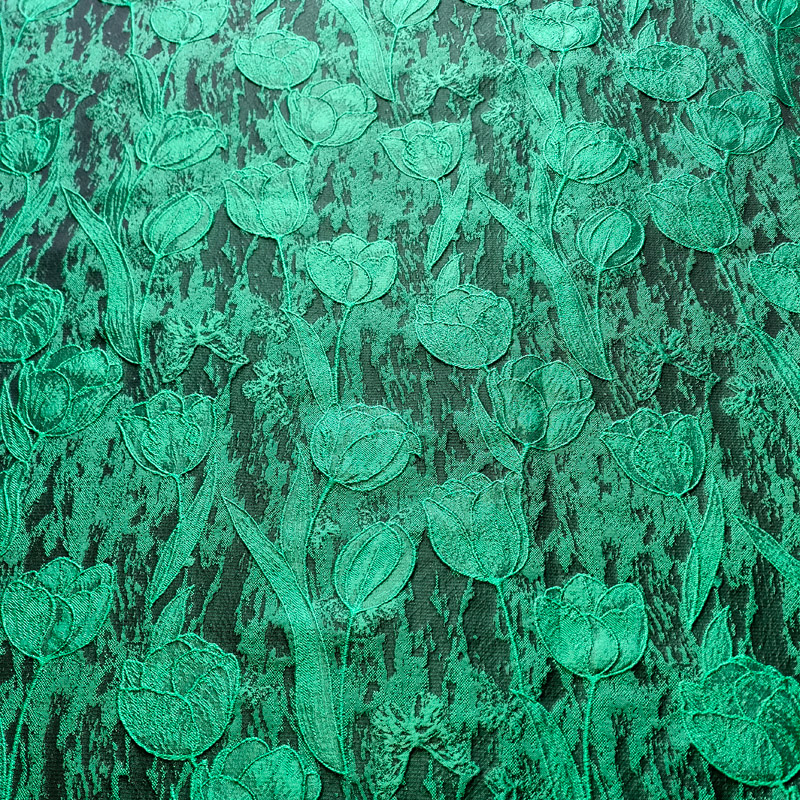 Latest Fashion 100% Polyester Elegant Flowers Design Jacquard Fabric With 3D Texture Pattern for Women BJ038