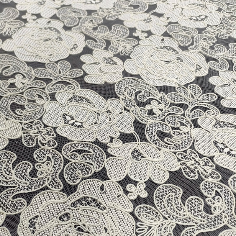 High-Density Embroidered Bridal Lace Soft Tulle Mesh for Luxury Wedding Dresses XP3990