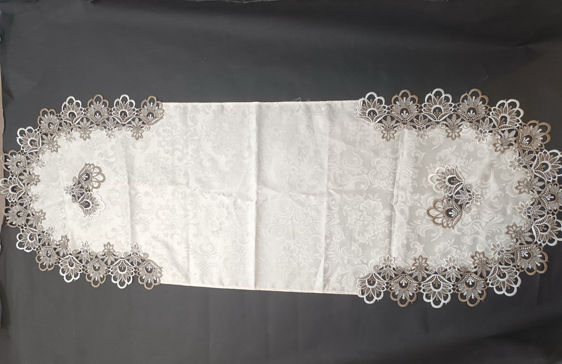 Custom Size Luxury Polyester Flower Table Runner for Home Kitchen Dining Decoration XS1727