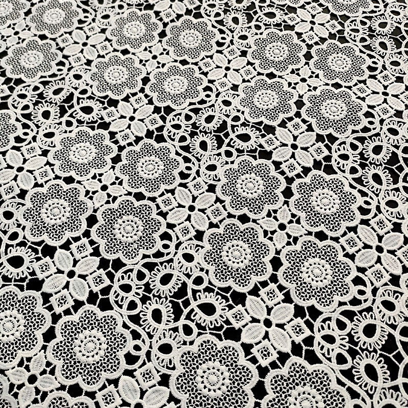 Skin Friendly Guipure Lace Fabric – French Embroidery for Wedding & Party Dresses XS1748