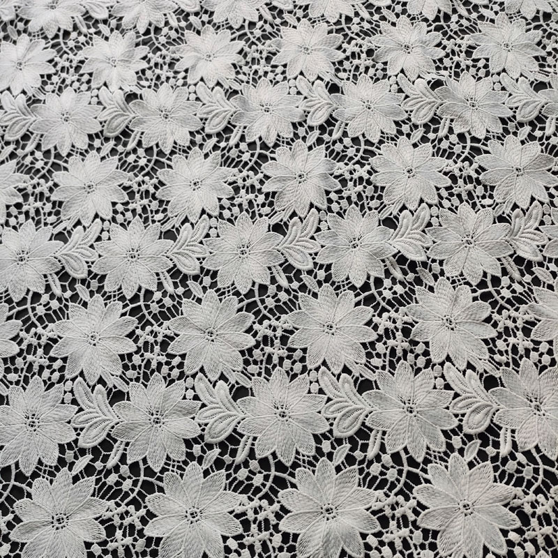 Milk Silk Water Soluble Lace Fabric – Embroidered Mesh Wedding Lace Factory Direct XS1765