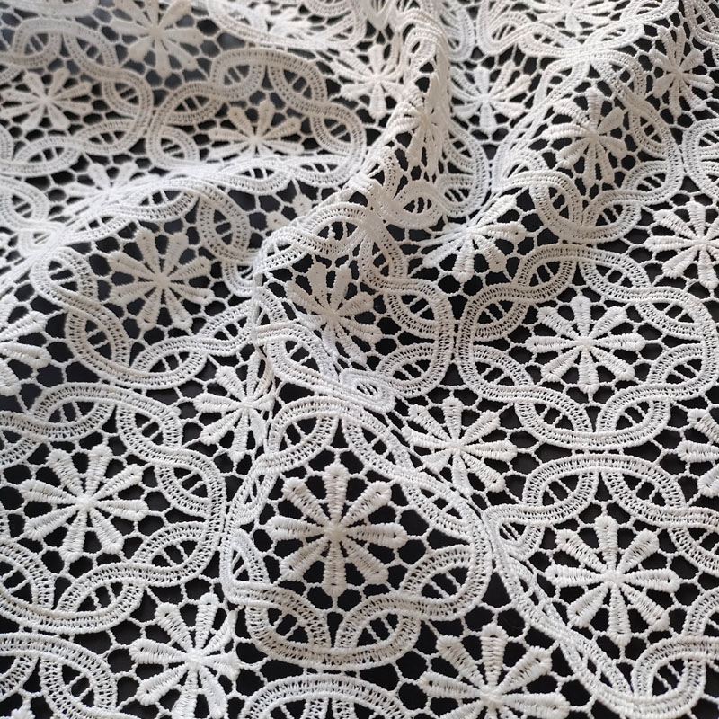 Water Soluble Full Lace – Soft Home Embroidery with Hollow Flowers for Shoes Bags XS1767