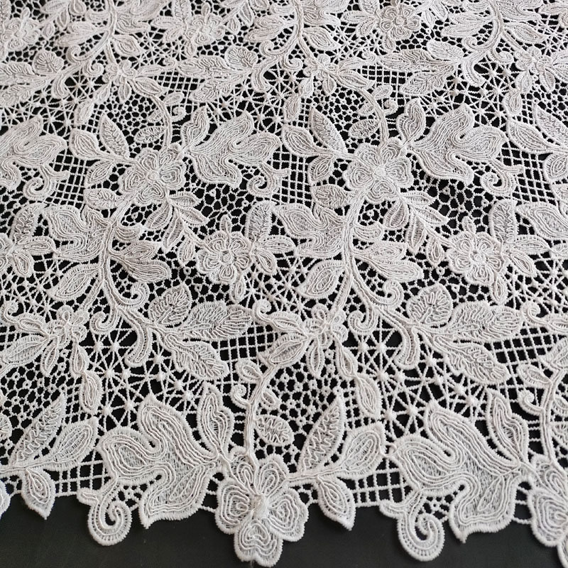 Top Quality Premium White Floral Guipure Lace Fabric for Big Brand Couture Dress GXS1774