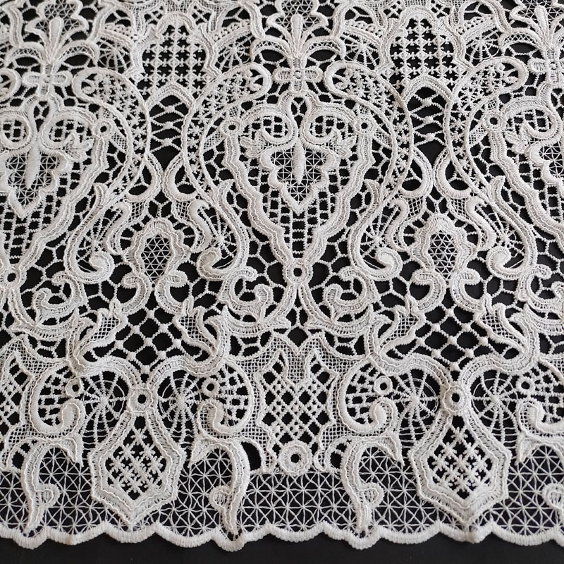 New Designer White French Lace Embroidery Fabric for Arabian Wedding Hijab Dress Veil GXS1779