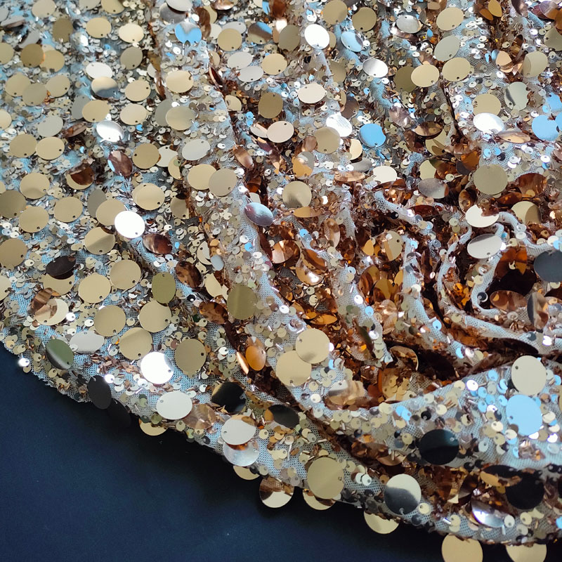 Hot Sale Sequin Lace Fabric – Glitter Tulle Fish Scale Mesh for Ceremonial Dress XZ5320