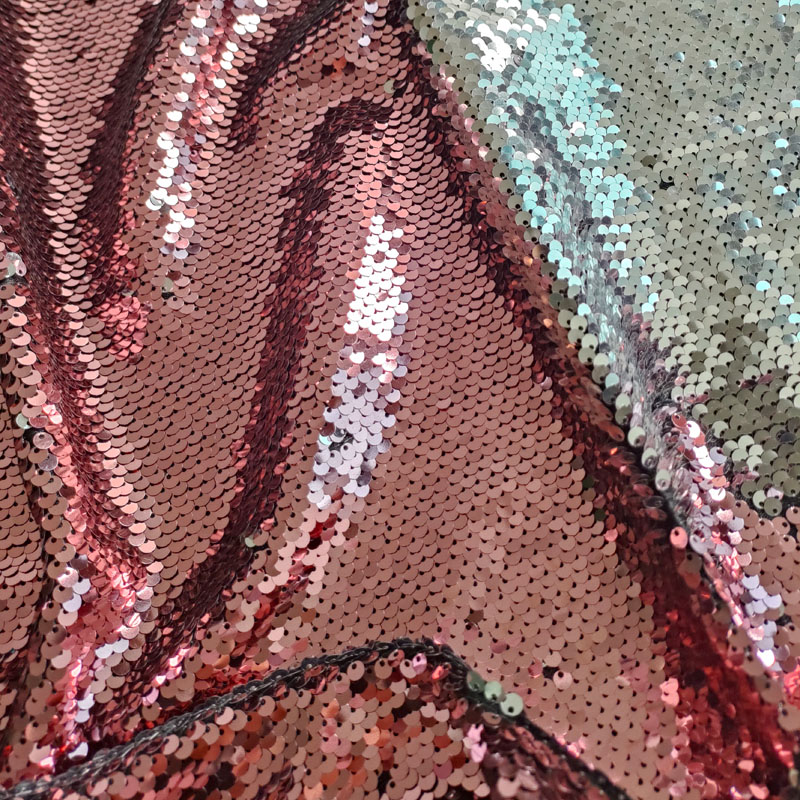 Double Side Sequin Fabric – Dense Super Shiny Polyester Satin Base Sequins XZ5326