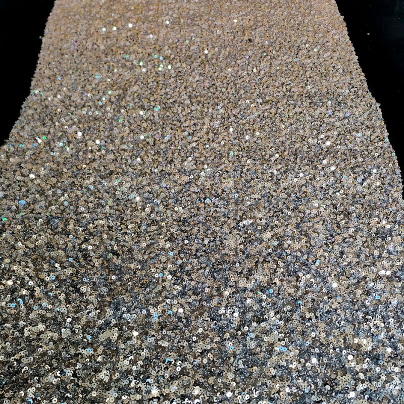 Color Gradient Lace Embroidered Tulle Mesh Sequined Fabric for Evening Dress XZ5327