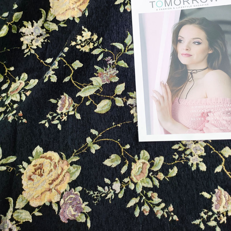 New Vintage Blossom Velvet Embroidery Fabric For Dresses And Heavy Weft Cheongsam BJ052