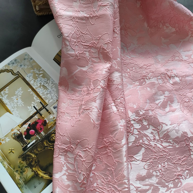 High Quality Strand Line Pattern Satin Woven Thick Texture Brocade Jacquard Fabric For Suit Garments BJ053
